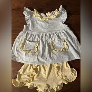 Girls size 5 Stitchy Fish Ruffle Two-Piece short Set girls spring summer clothes